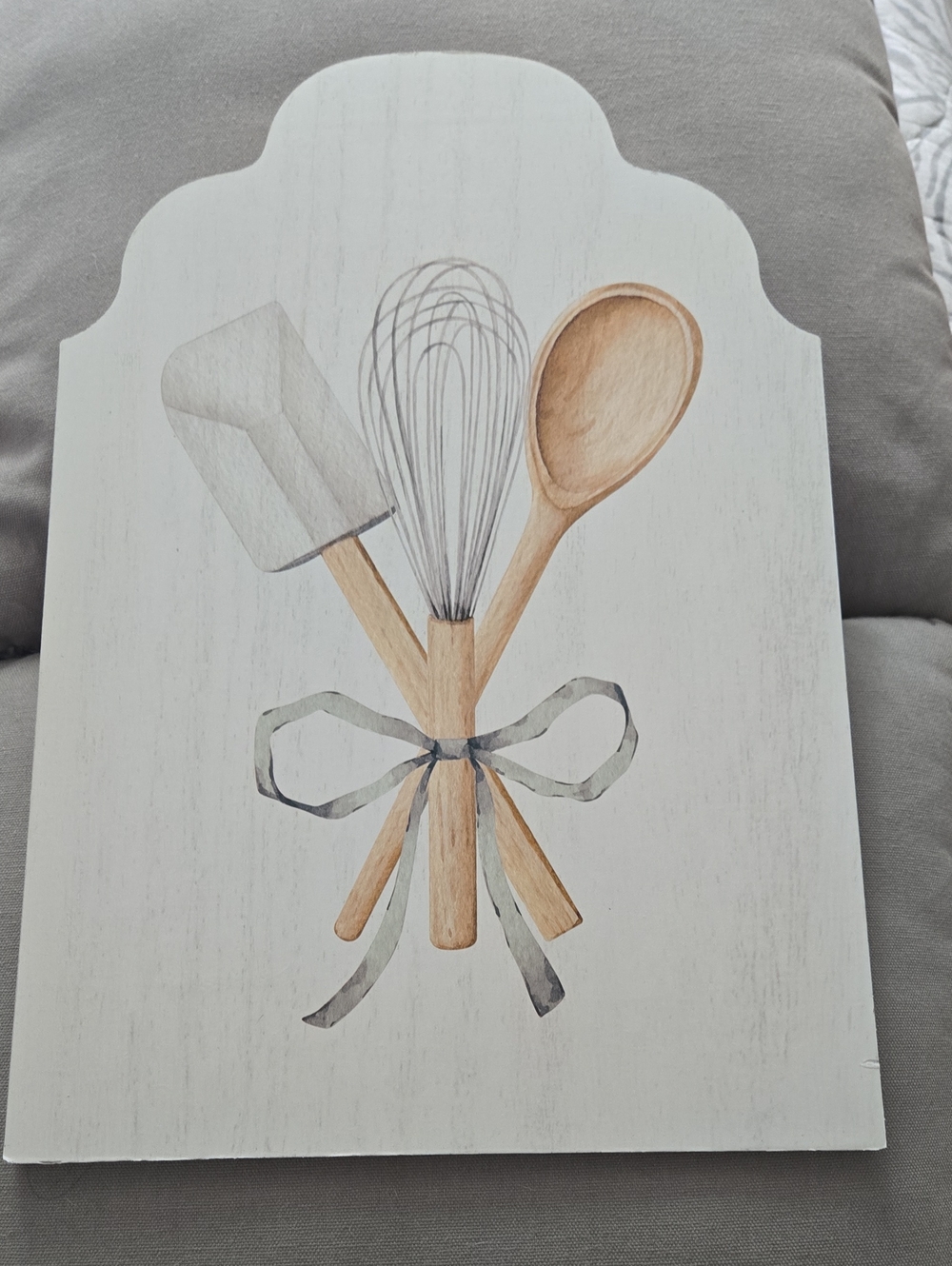 Kitchen Utensil Wall Art - Neutral Wooden Spoon & Whisk Print